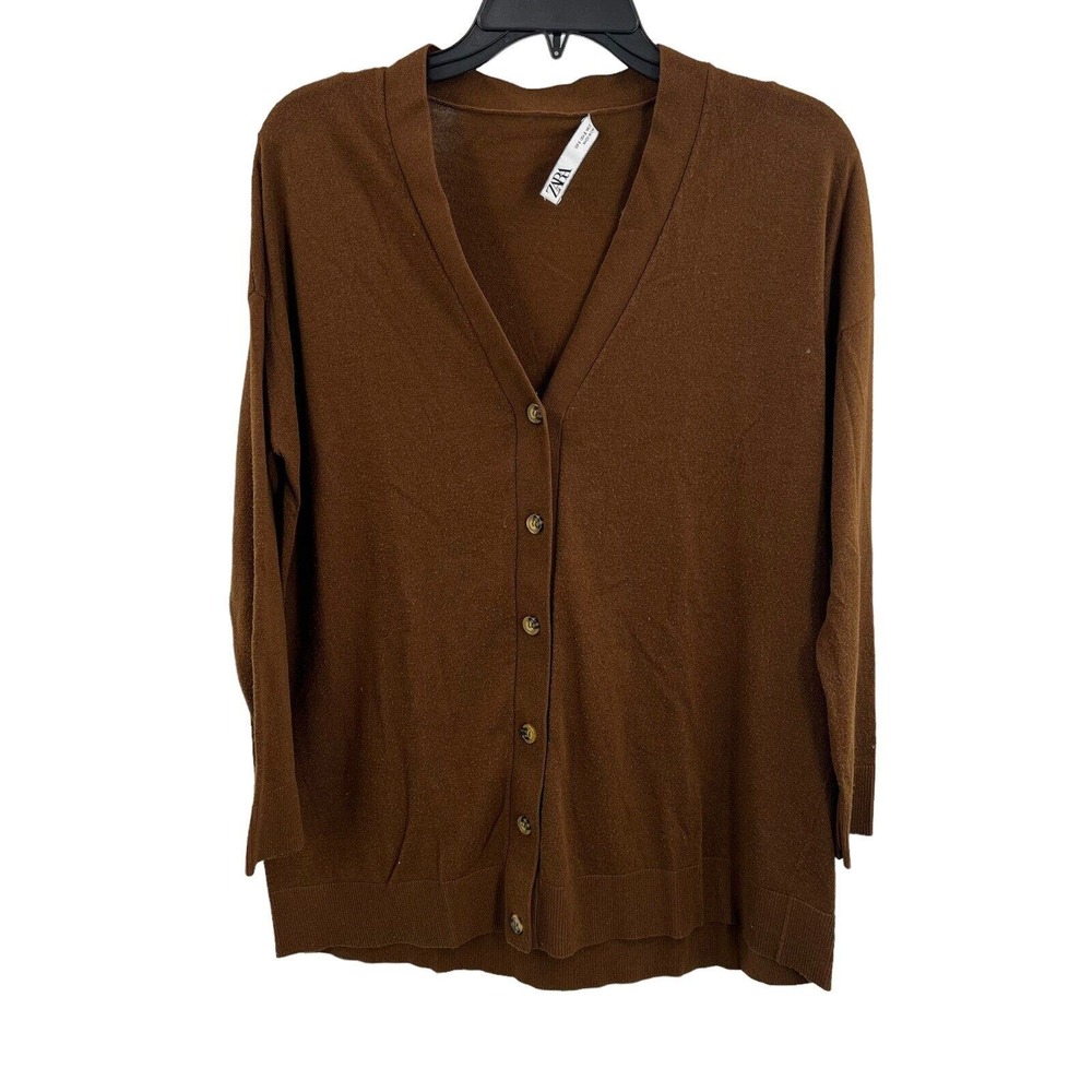 Zara‎ Ladies Brown V Neck Cardigan Size Small